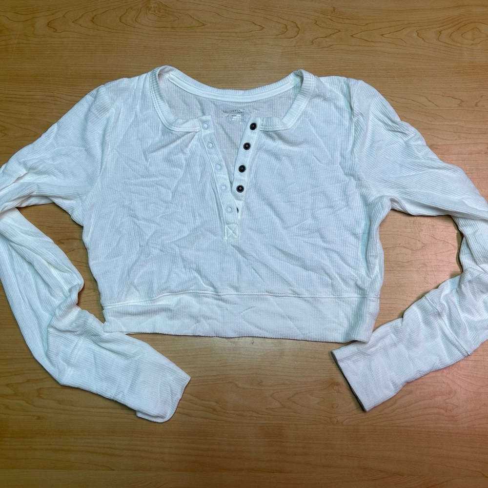 Classic White Button-Up Crop Top